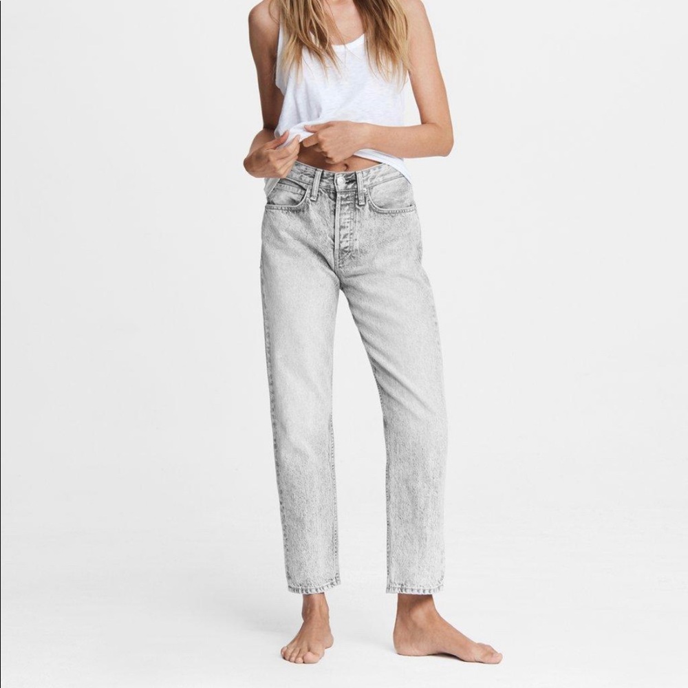 Maya High-Rise Ankle Slim acid wash jean pants